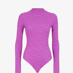 Fendi skims mock neck long sleeve body suit